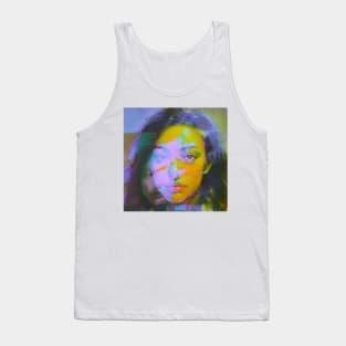 SAY SO Glitch Art Trippy Glitchy Portrait Tank Top